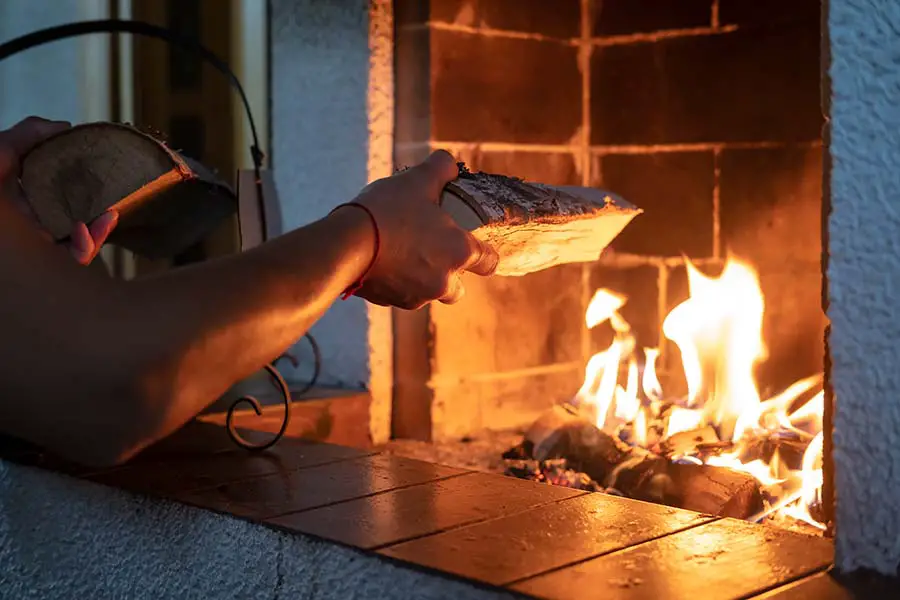 gas fireplace with wall switch