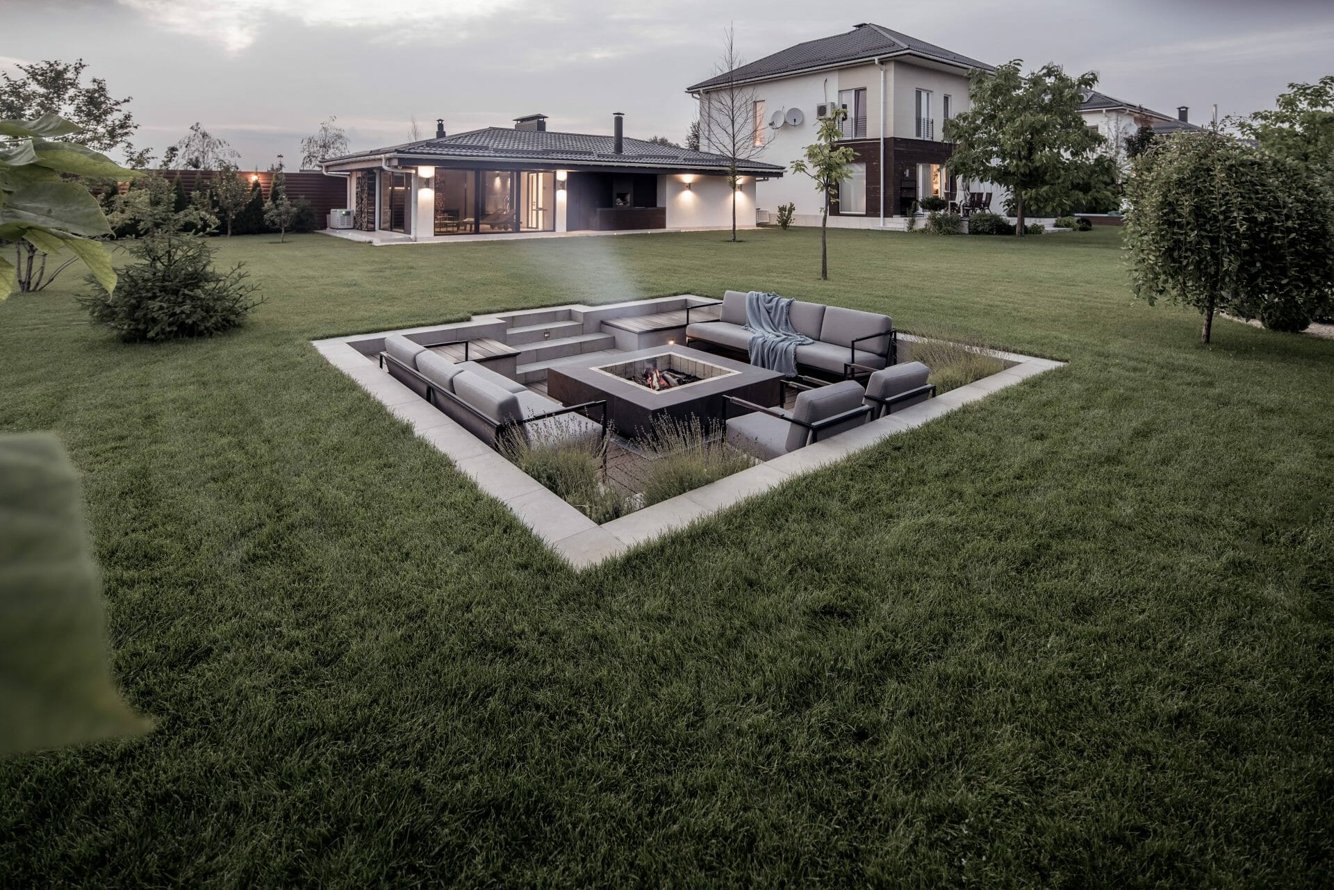 Square fire pits