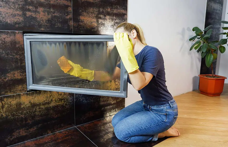 What causes your fireplace glass to turn black